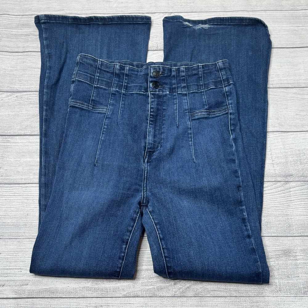 Free People We The‎ Free Womens Jayde Denim Flare Jeans Stretch Blue Size 31